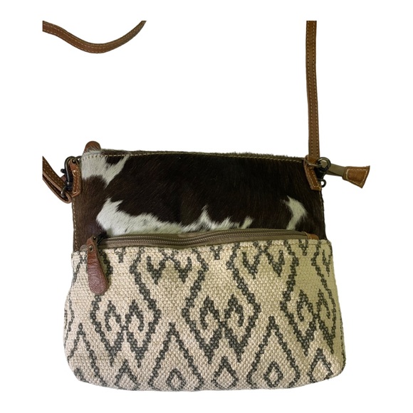 Myra Bag Handbags - Myra Womens Cross Body Small Cotton Cowhide Hand Bag Purse Western Yellowstone